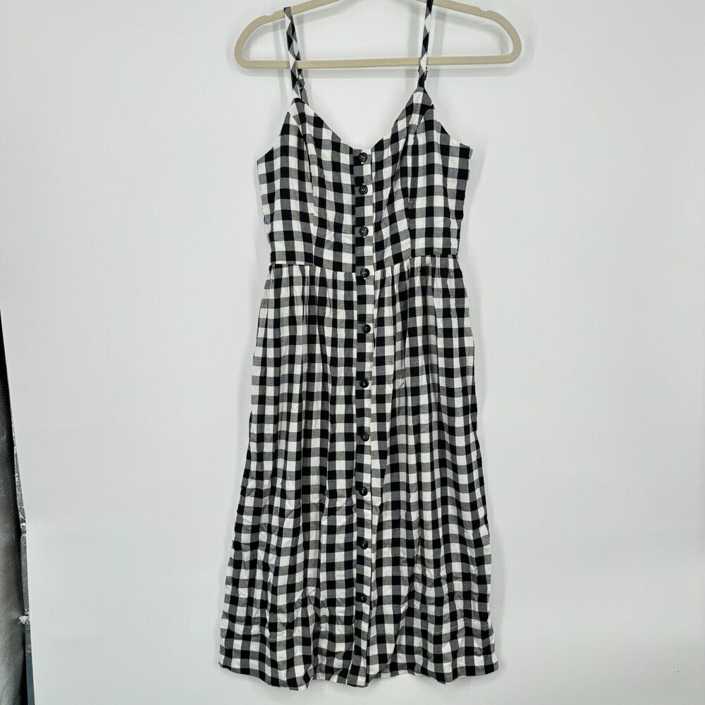 41 Hawthorn Black Gingham Plaid Midi Dress Size Small Cottage Fall